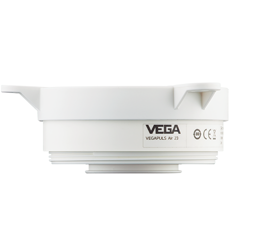F-VEGAPULS-Air-23-R VEGA VEGAPULS Air 23 wireless radar level sensor on Xontrols with a white housing and mounting bracket for remote tank level monitoring